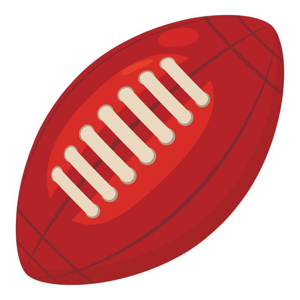 Rugby ball icon, cartoon style vector