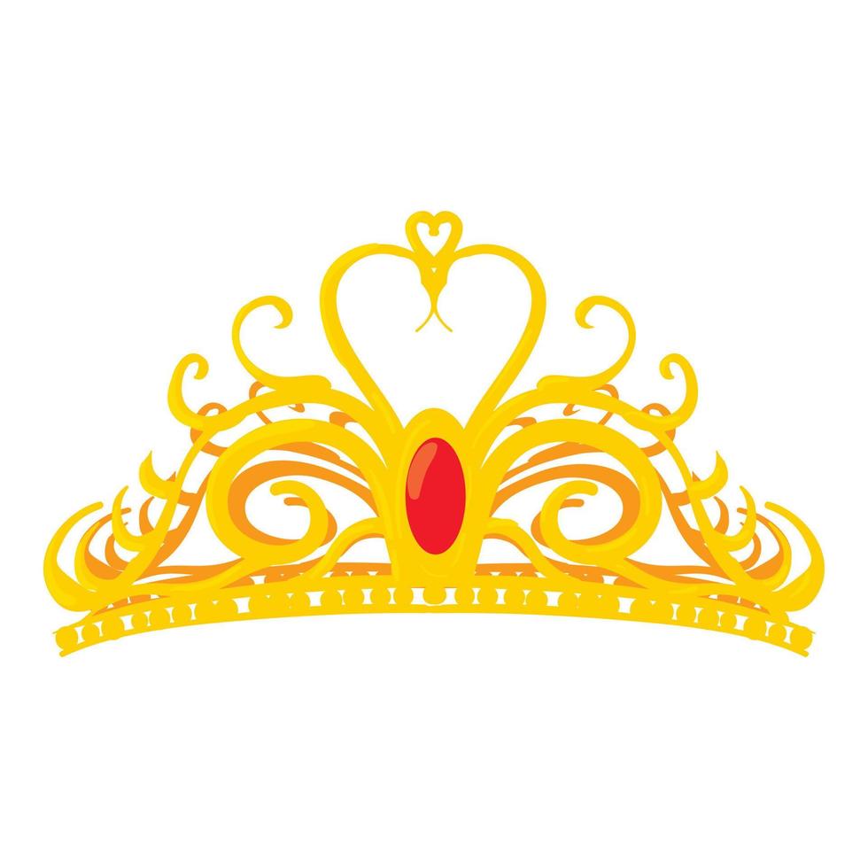 Diadem icon, cartoon style vector