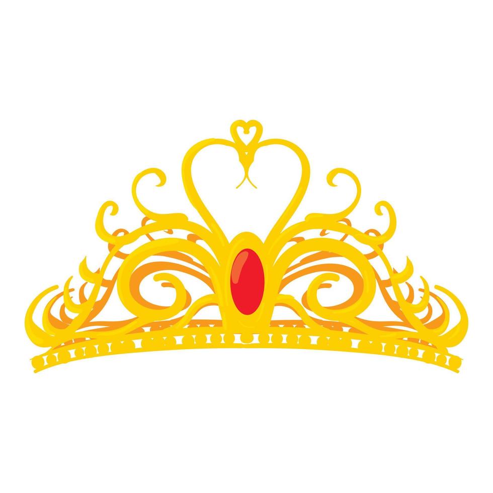 Diadem icon, cartoon style vector