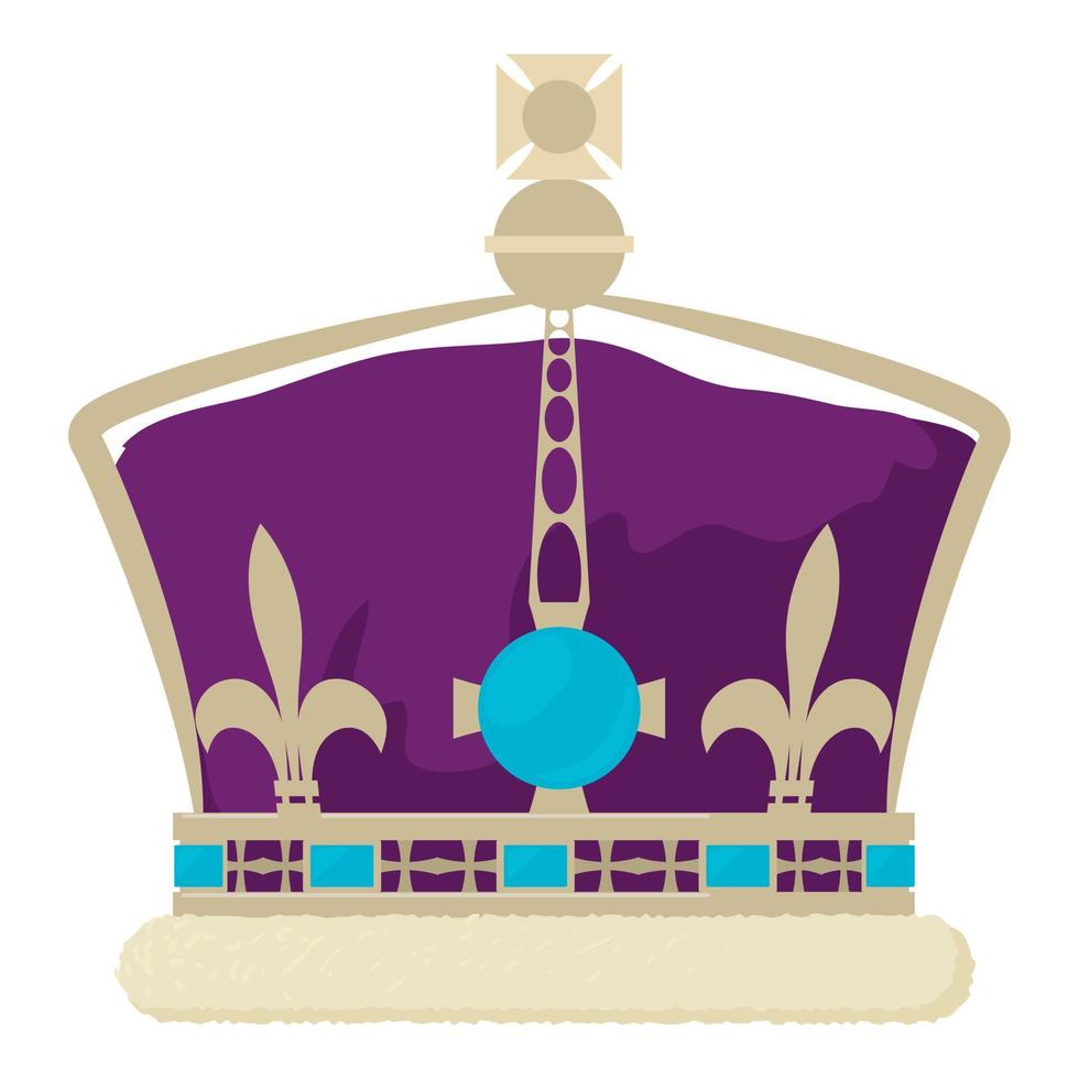 Crown of the King icon, cartoon style vector