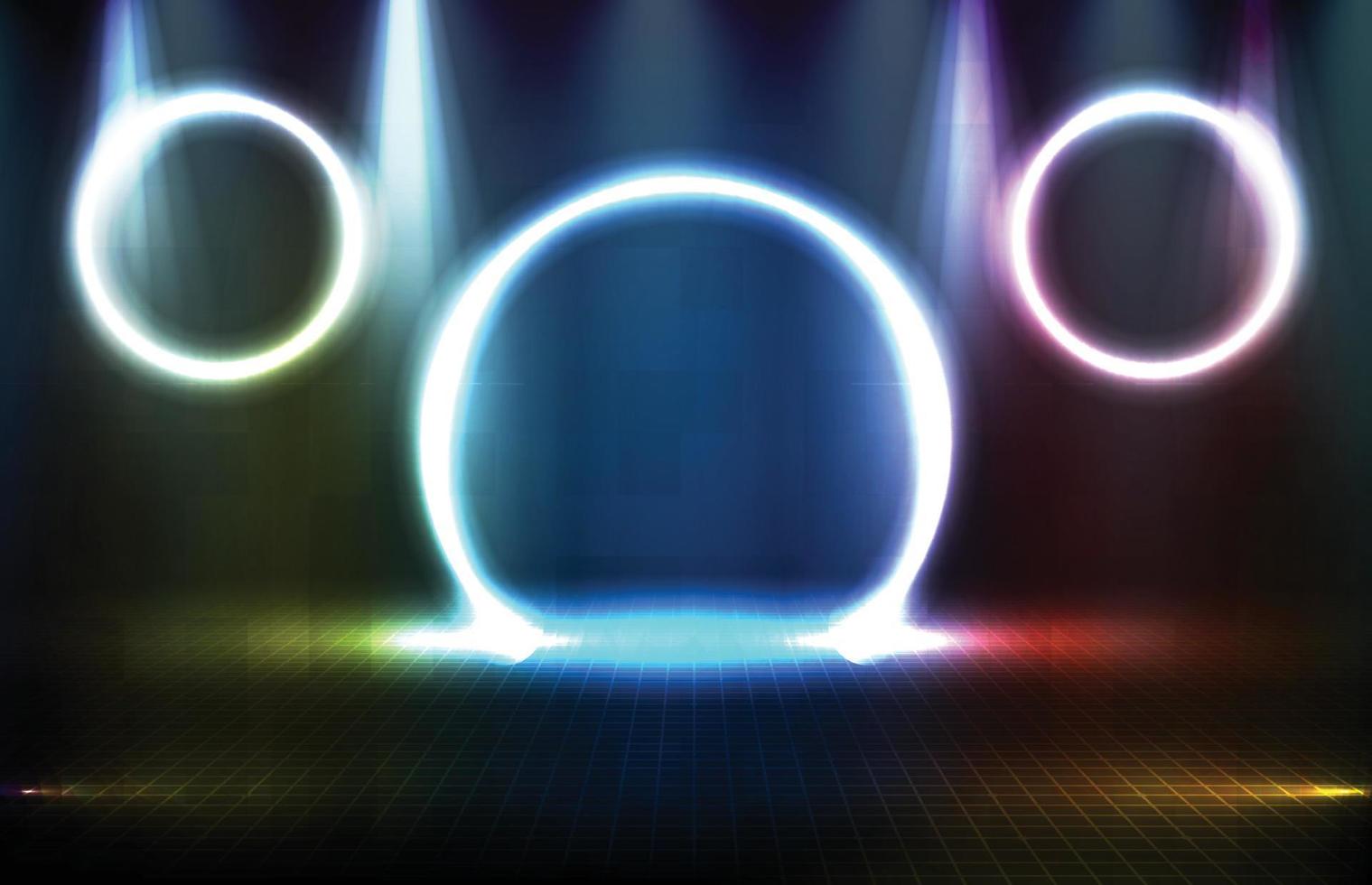 abstract futuristic background of blue empty stage arena stadium spotlgiht stage background vector