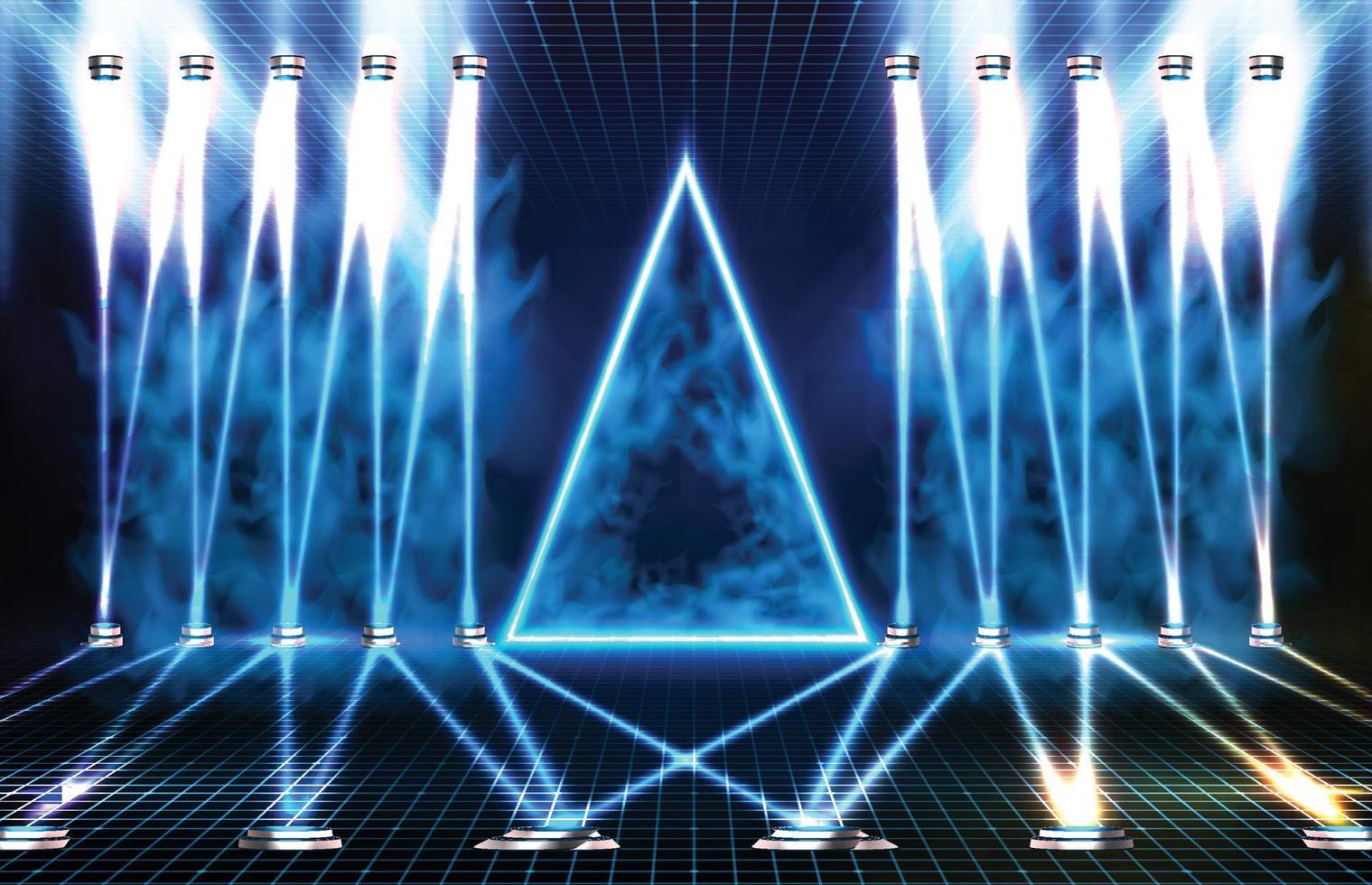 abstract futuristic background of blue empty stage arena stadium spotlgiht stage background vector