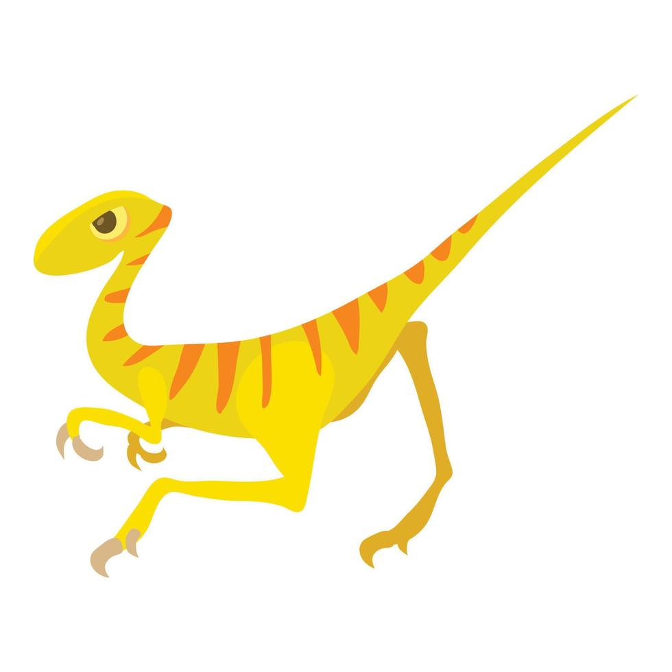 icono de velociraptor, estilo de dibujos animados vector