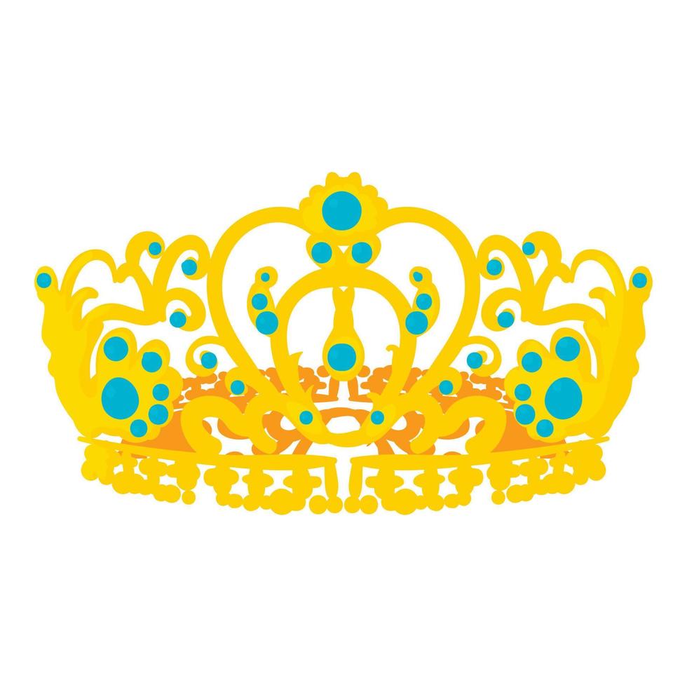 Crown of the Queen icon, cartoon style vector