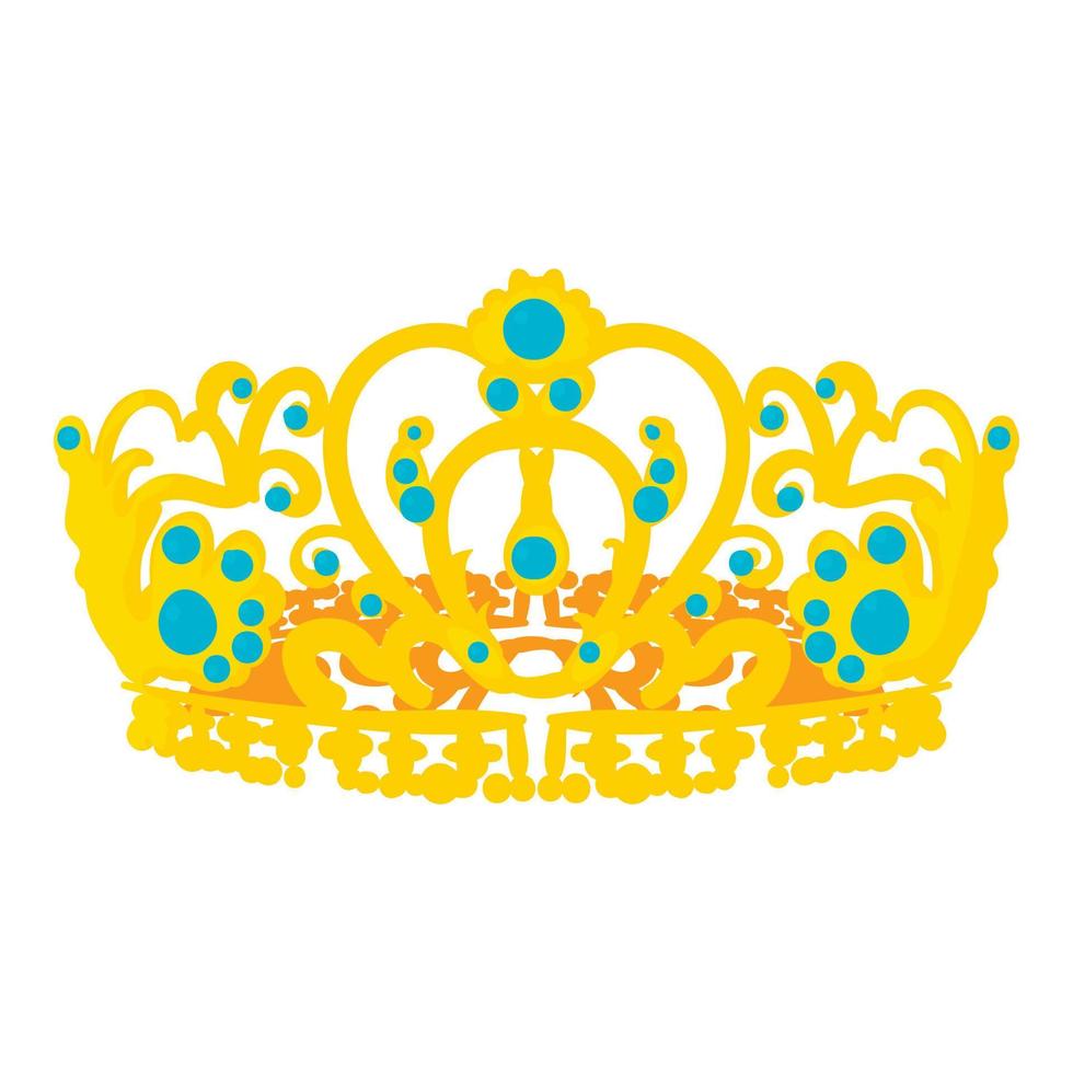 icono de la corona de la reina, estilo de dibujos animados vector