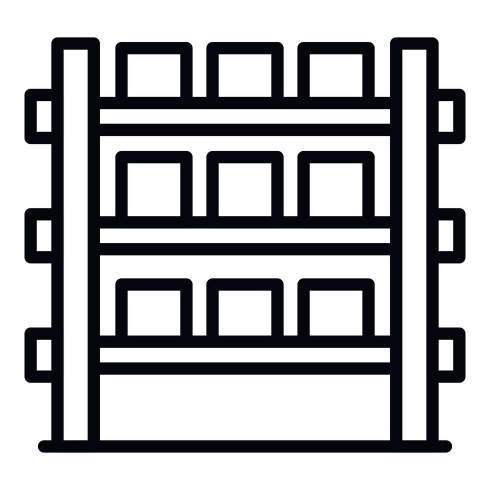 Boxes rack icon, outline style vector