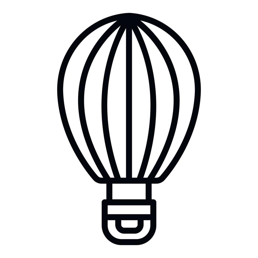 Oval air balloon icon, outline style vector
