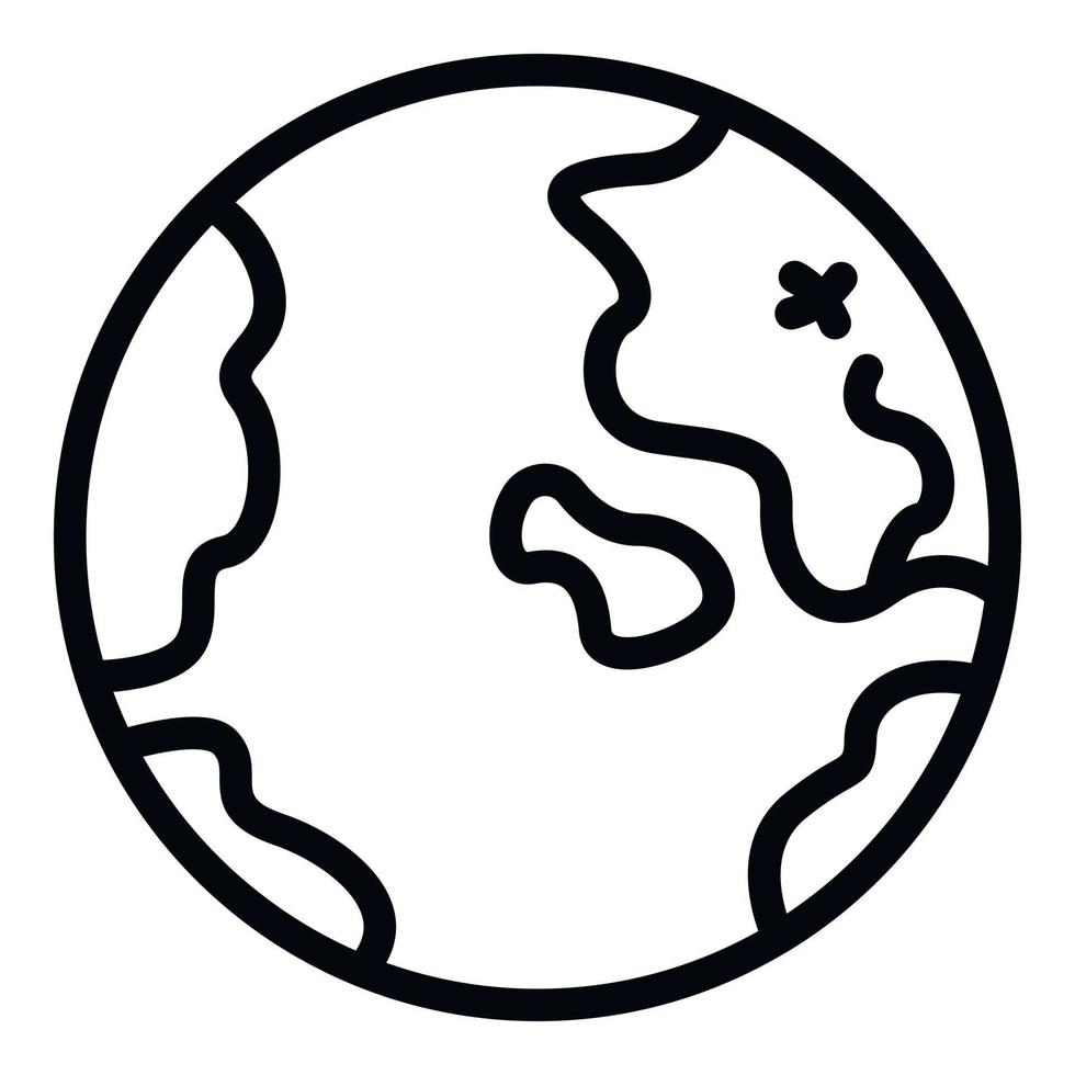 Global travel icon, outline style vector