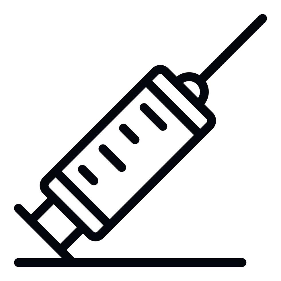 Insulin syringe icon, outline style vector