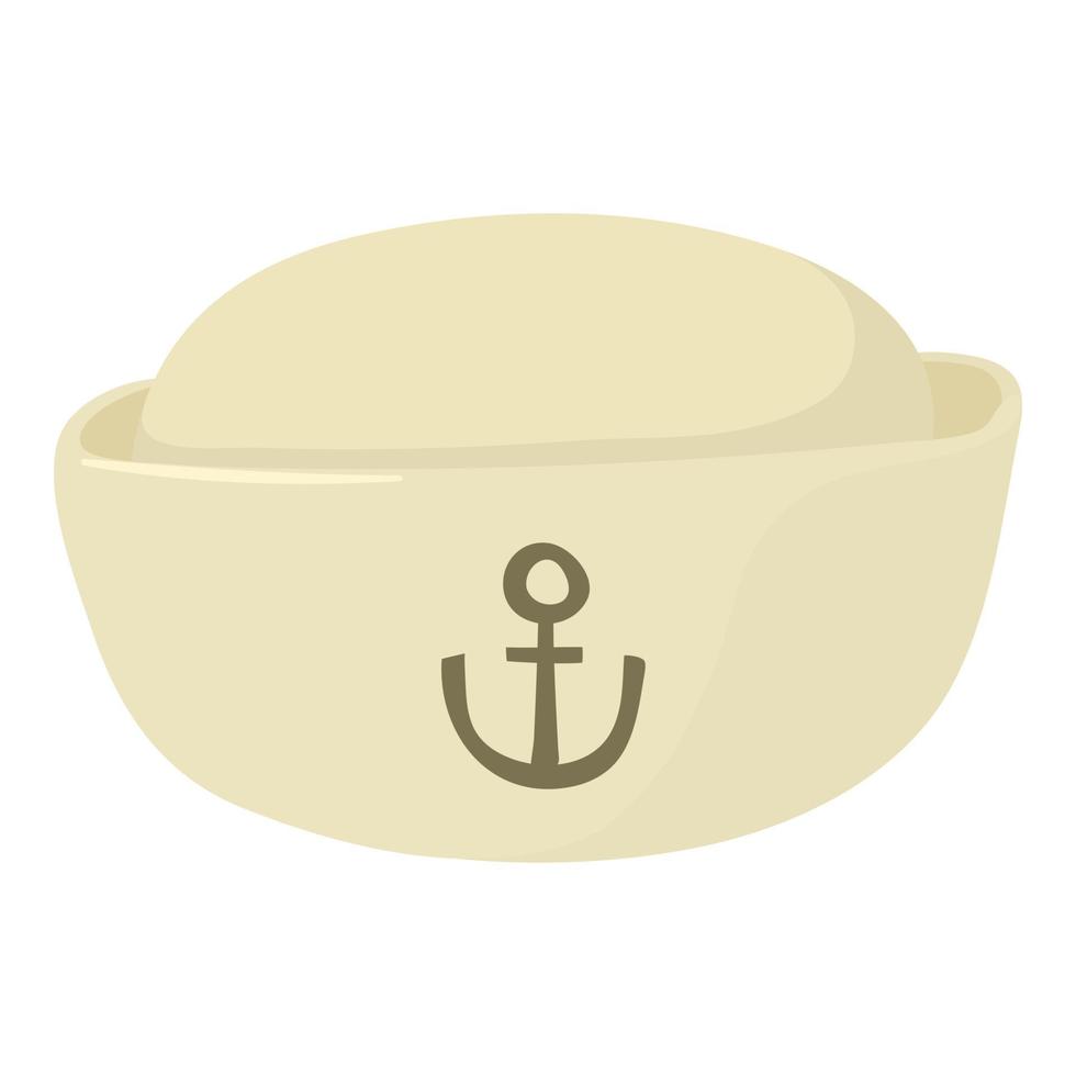 icono de gorra de mar, estilo de dibujos animados vector