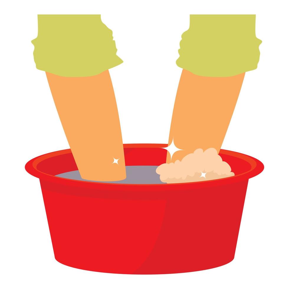 Washing in the basin icon, cartoon style vector