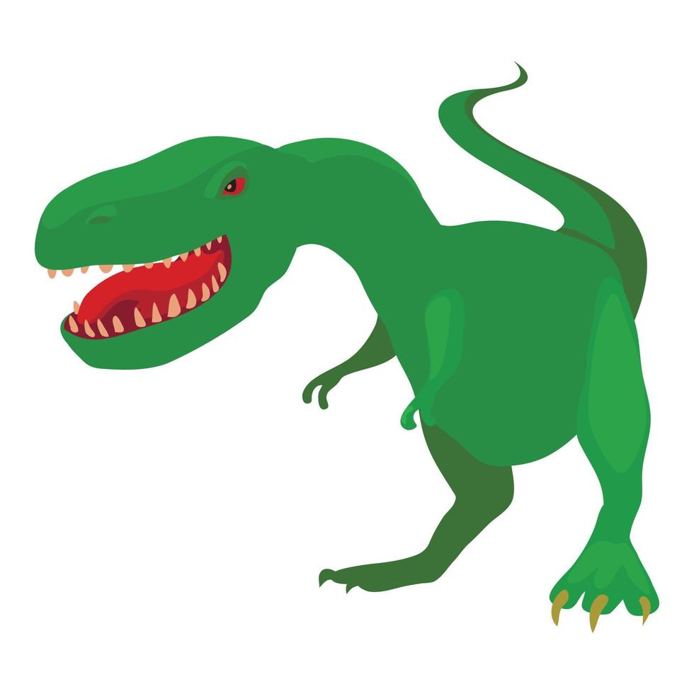 Dinosaur tyrannosaur icon, cartoon style vector