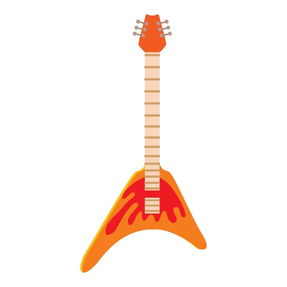 icono de guitarra de rock, estilo de dibujos animados vector