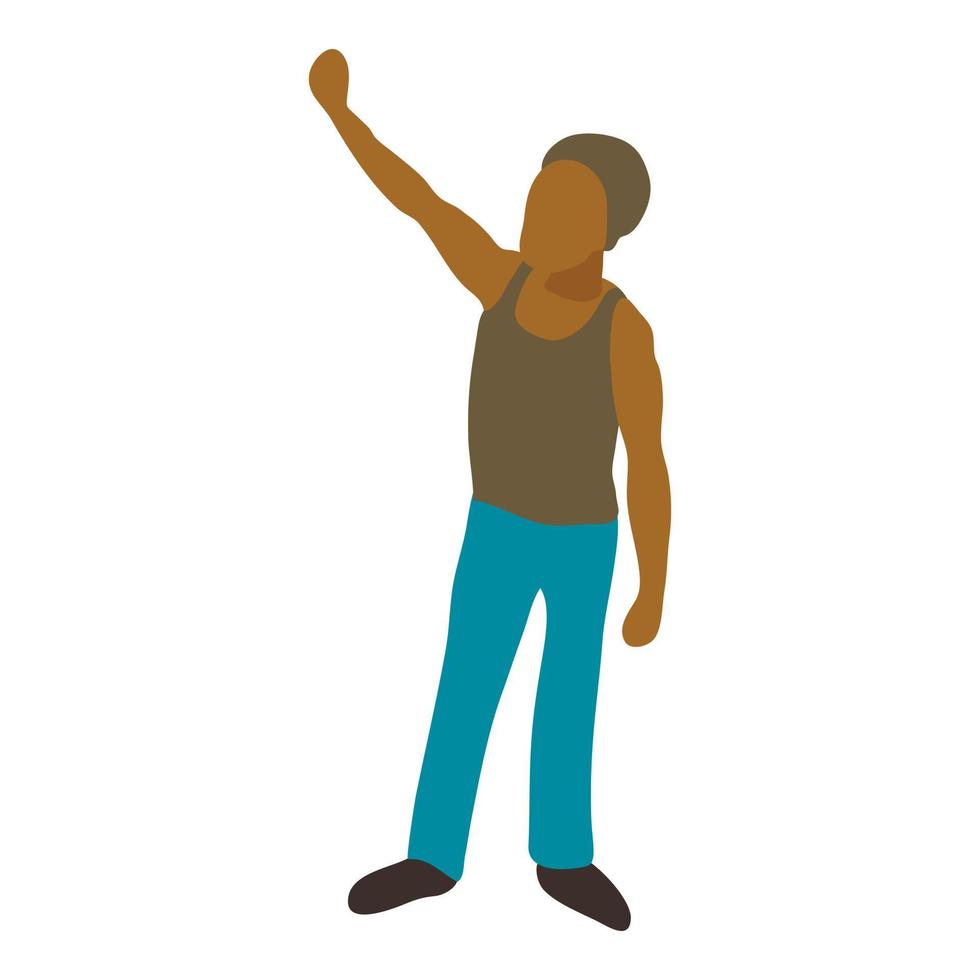 Man protest on the street icon, cartoon style vector