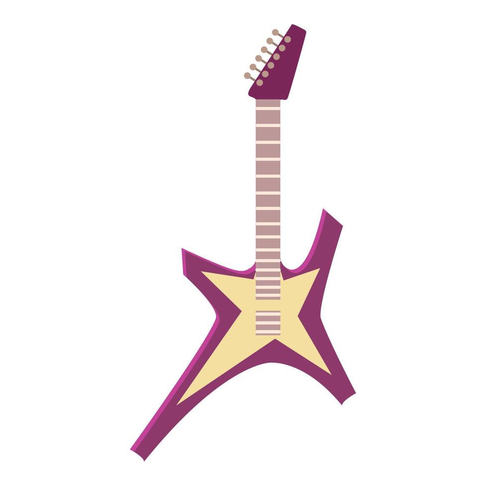 Hard rock guitar icon, cartoon style vector