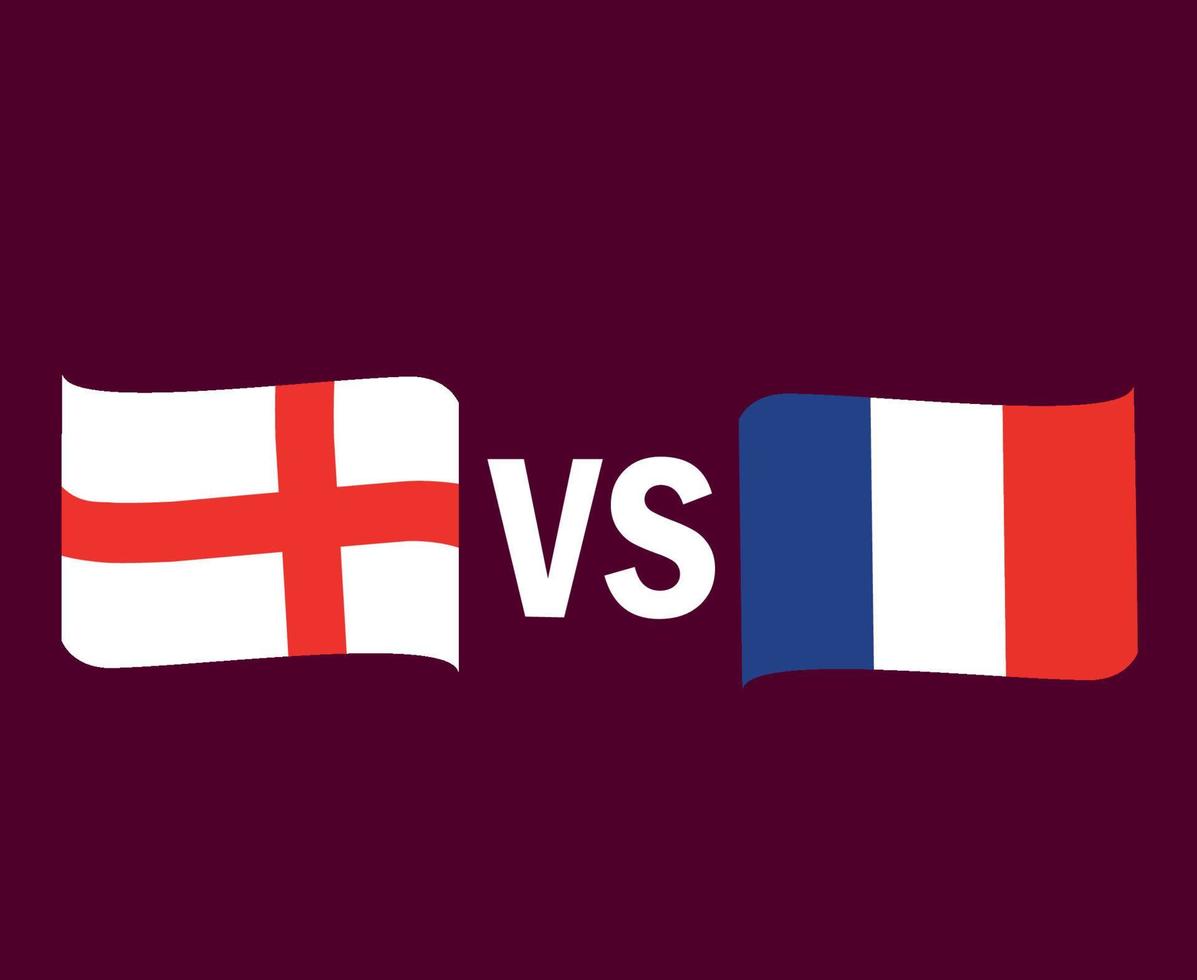 diseño de símbolo de cinta de bandera de inglaterra y francia vector final de fútbol de europa ilustración de equipos de fútbol de países europeos