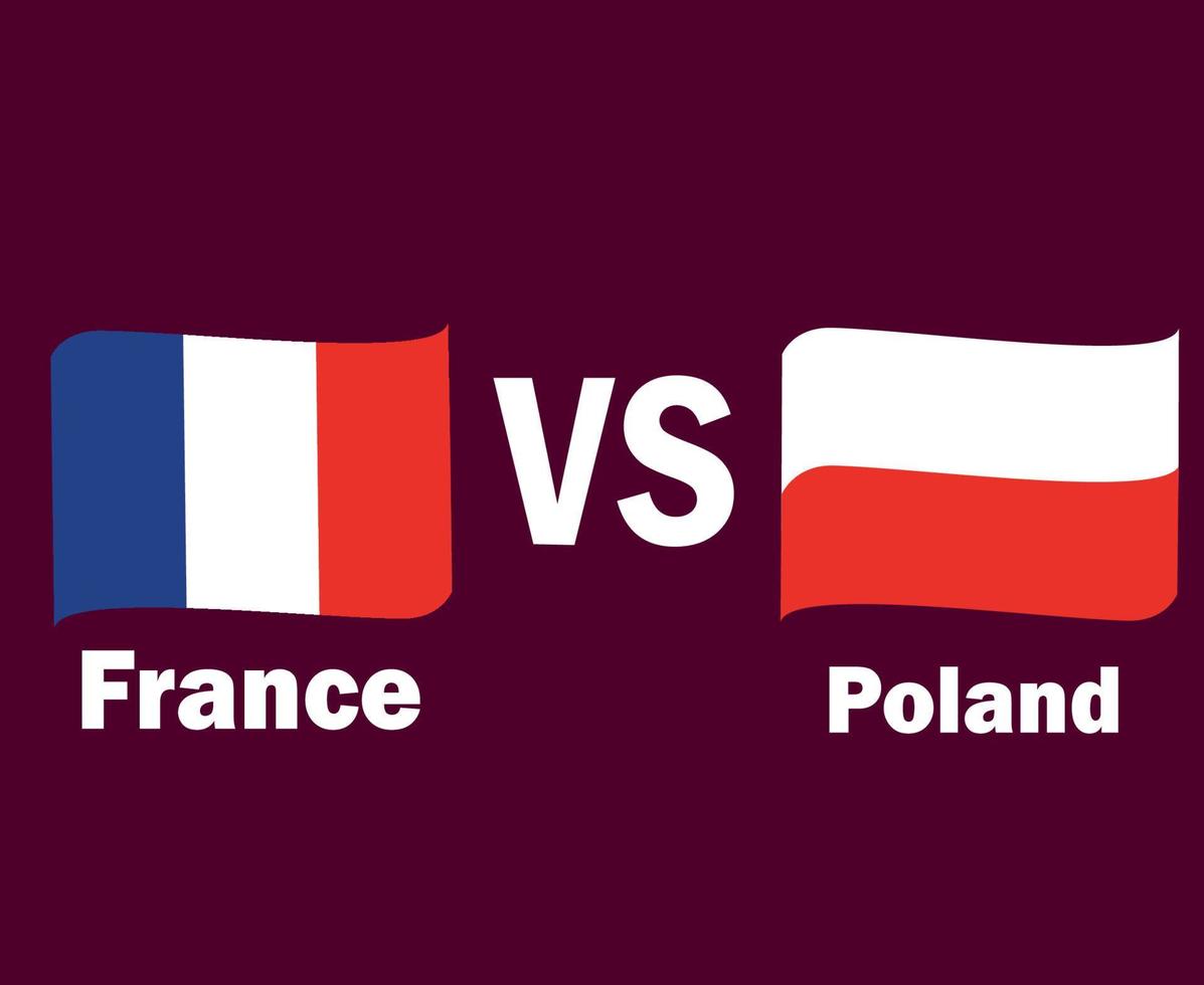 France And Poland Flag Ribbon With Names Symbol Design Europe football Final Vector European Countries Football Teams Illustration