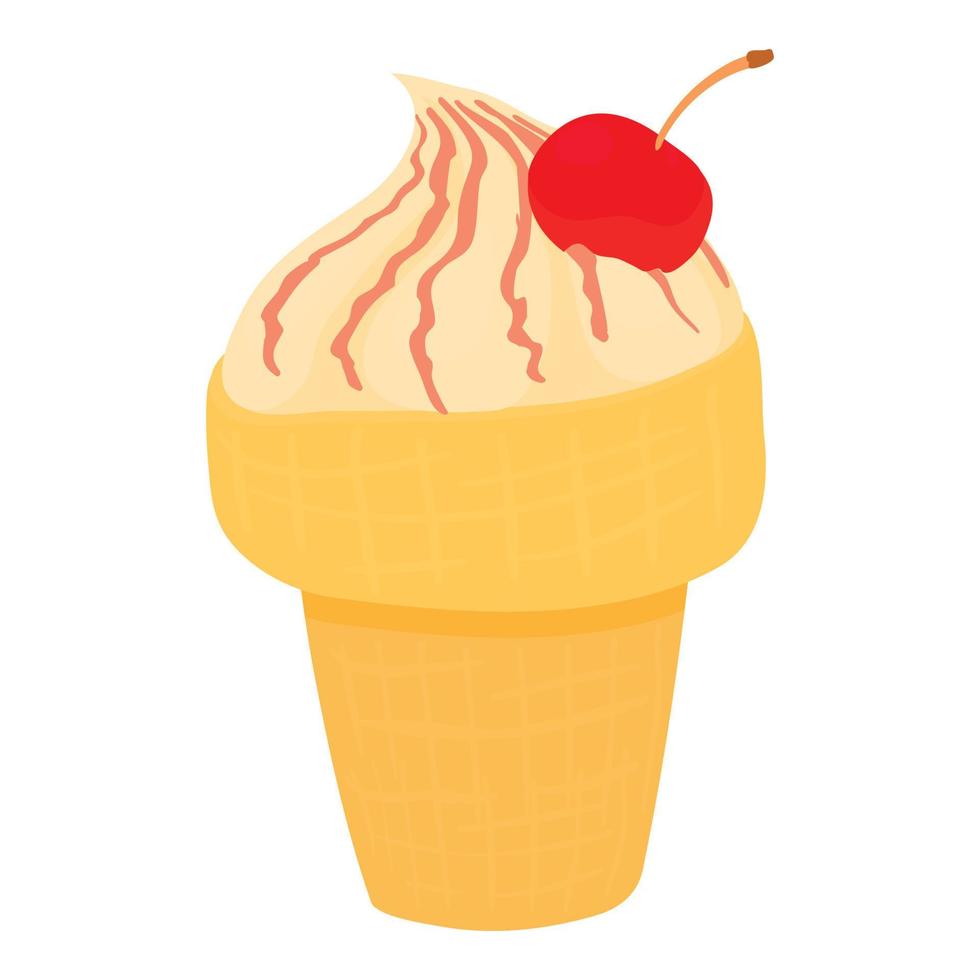 icono de helado, estilo de dibujos animados vector