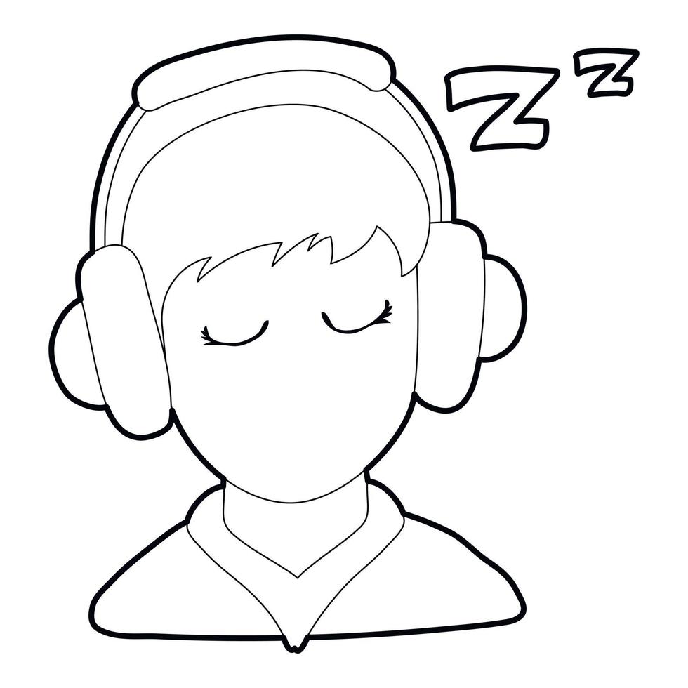 Sleeping boy icon, outline style vector