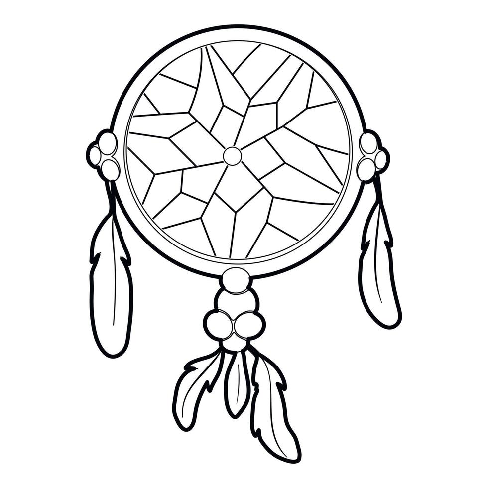 Dreamcatcher icon, outline style vector