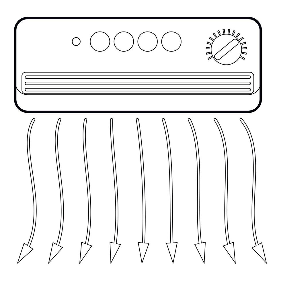 Wall heater icon, outline style vector