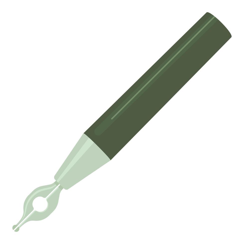 Calligraphic pen icon, cartoon style vector