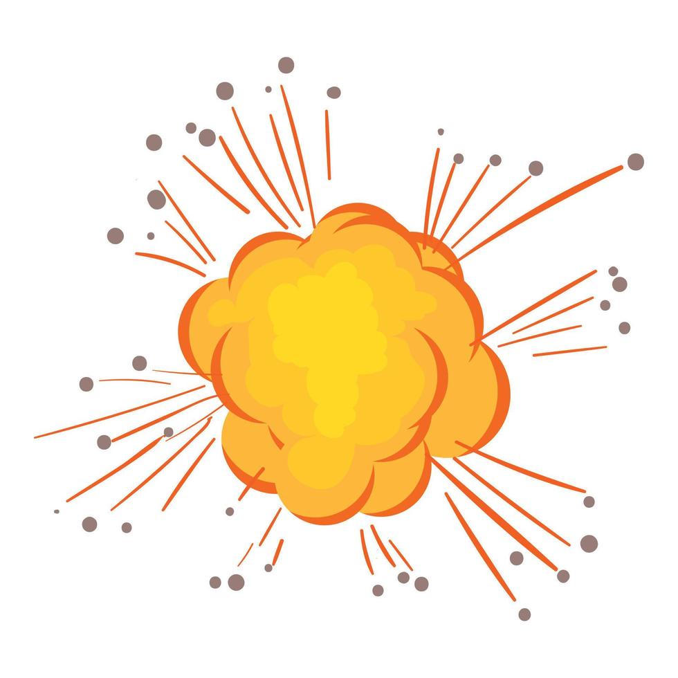 Splash explosion icon, cartoon style vector
