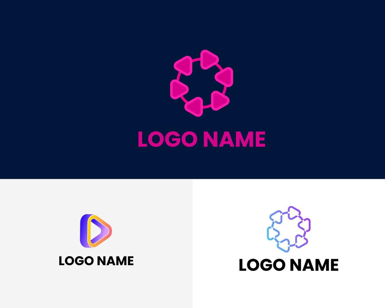 player modern business logo design template vector