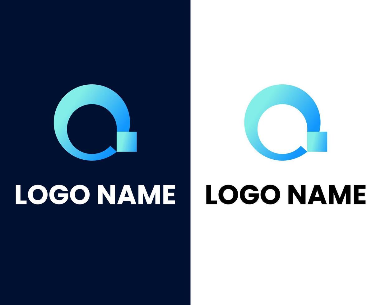 letter q with tech modern business logo design template vector