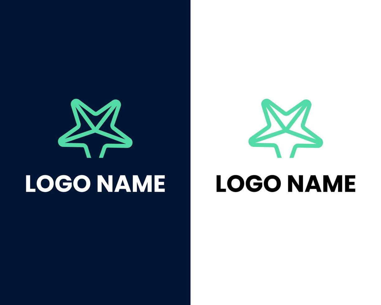 letter m with star modern business logo design template vector