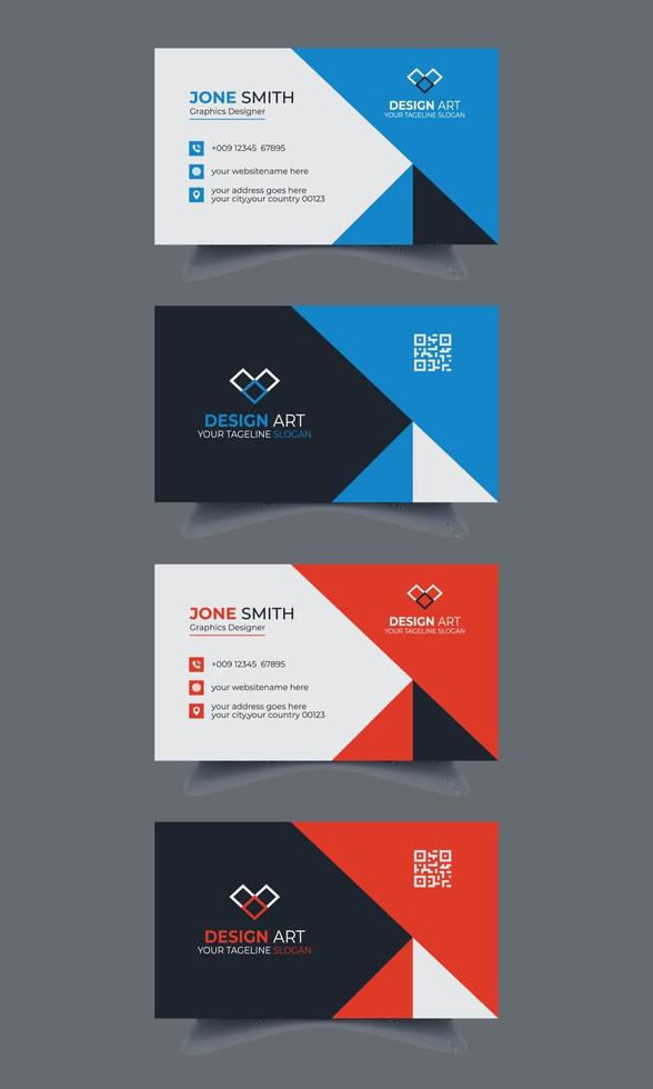 professional business card template design vector