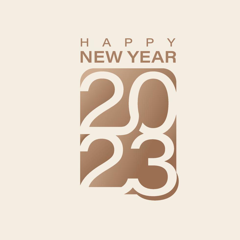 square Happy New Year 2023 golden color vector