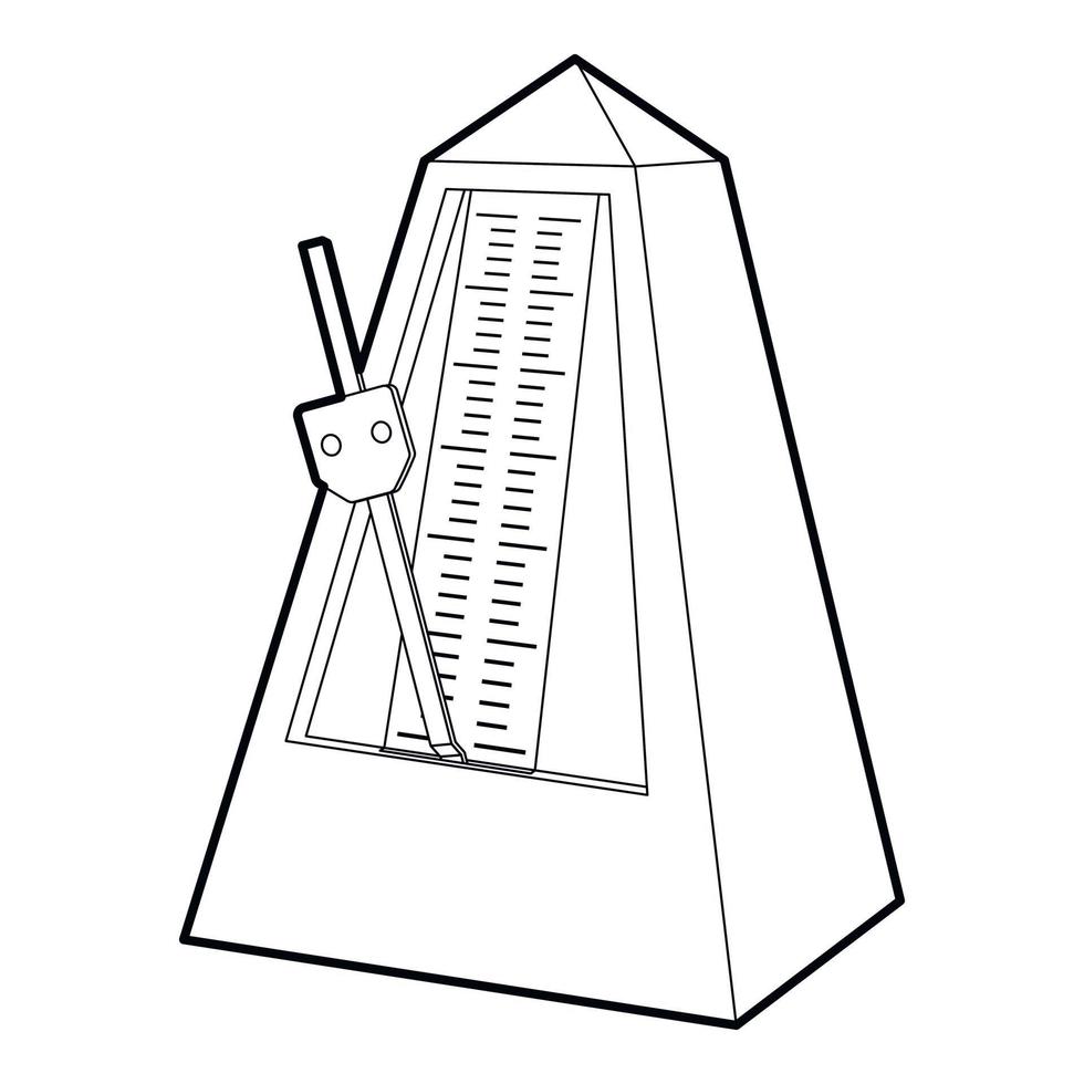 Metronome icon, outline style vector