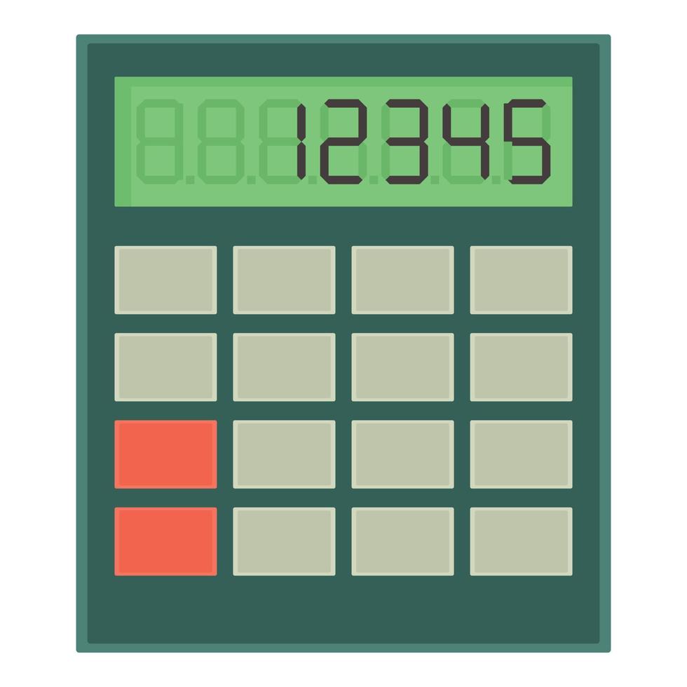 icono de calculadora, estilo de dibujos animados vector