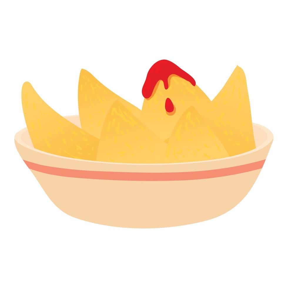 Nacho icon, cartoon style vector