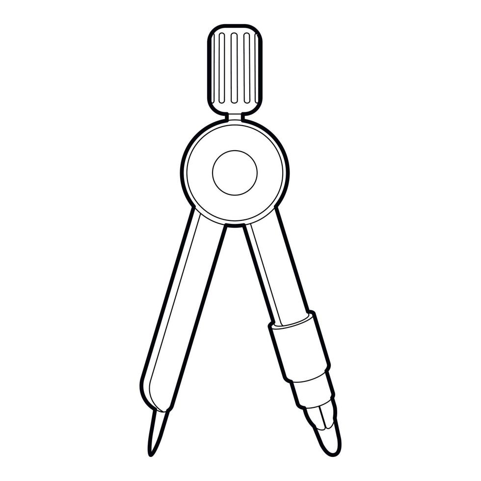 Compass icon, outline style vector
