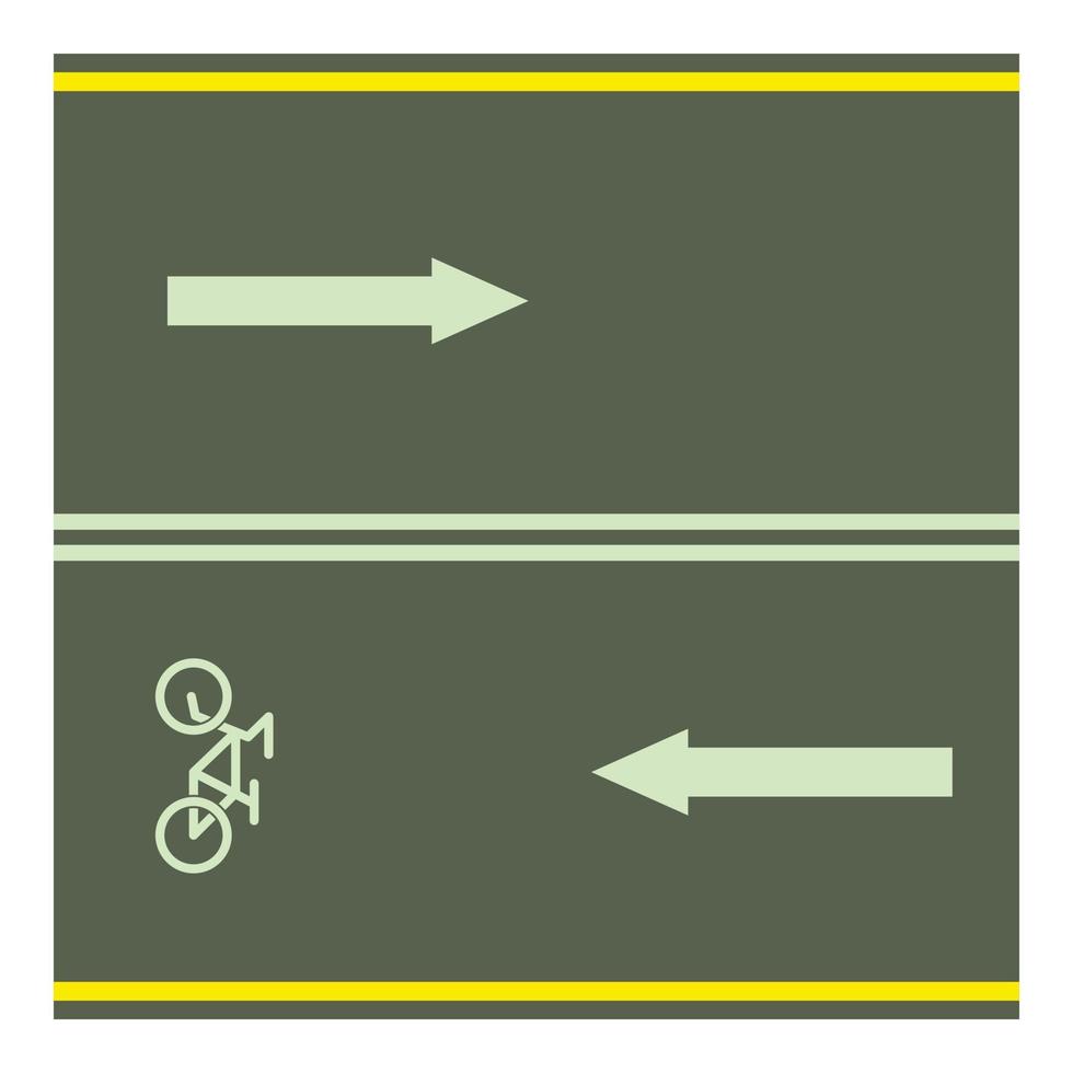 Bike path icon, cartoon style vector