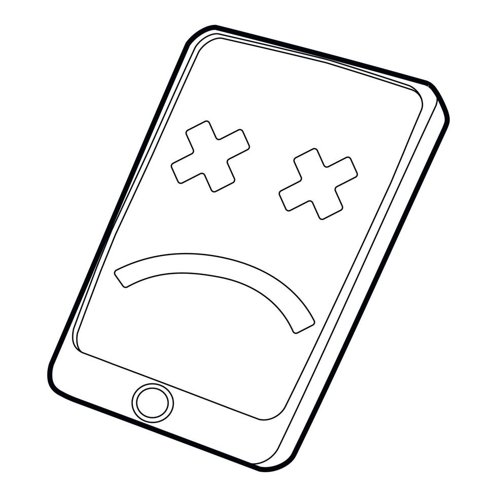 Gadget broken icon, outline style vector