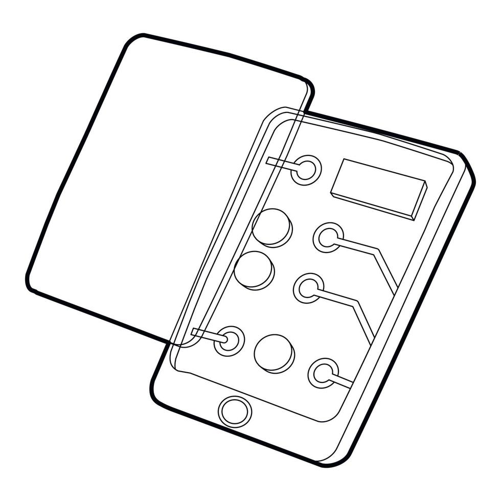 Gadget disassembled icon, outline style vector