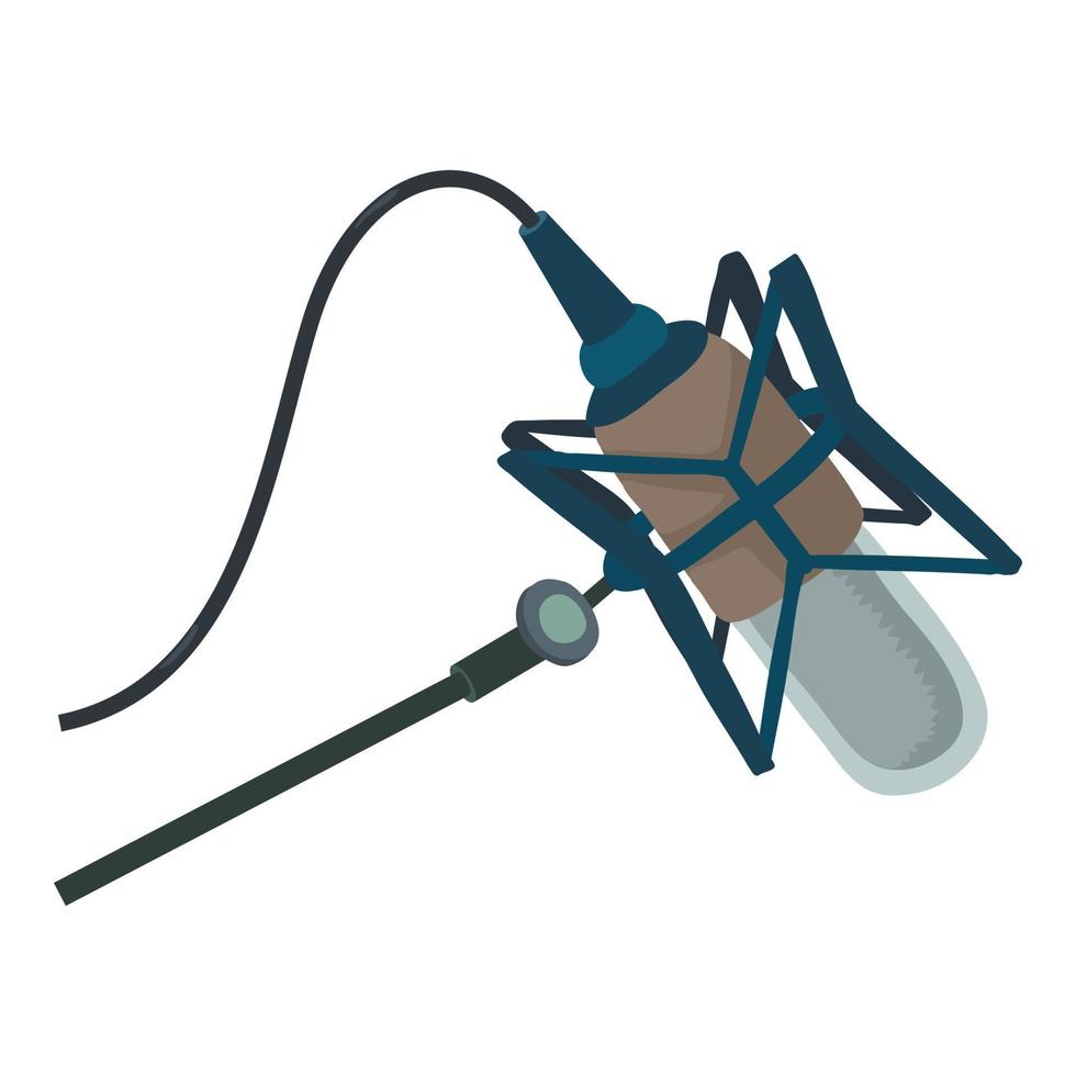 Studio microphone icon, cartoon style vector