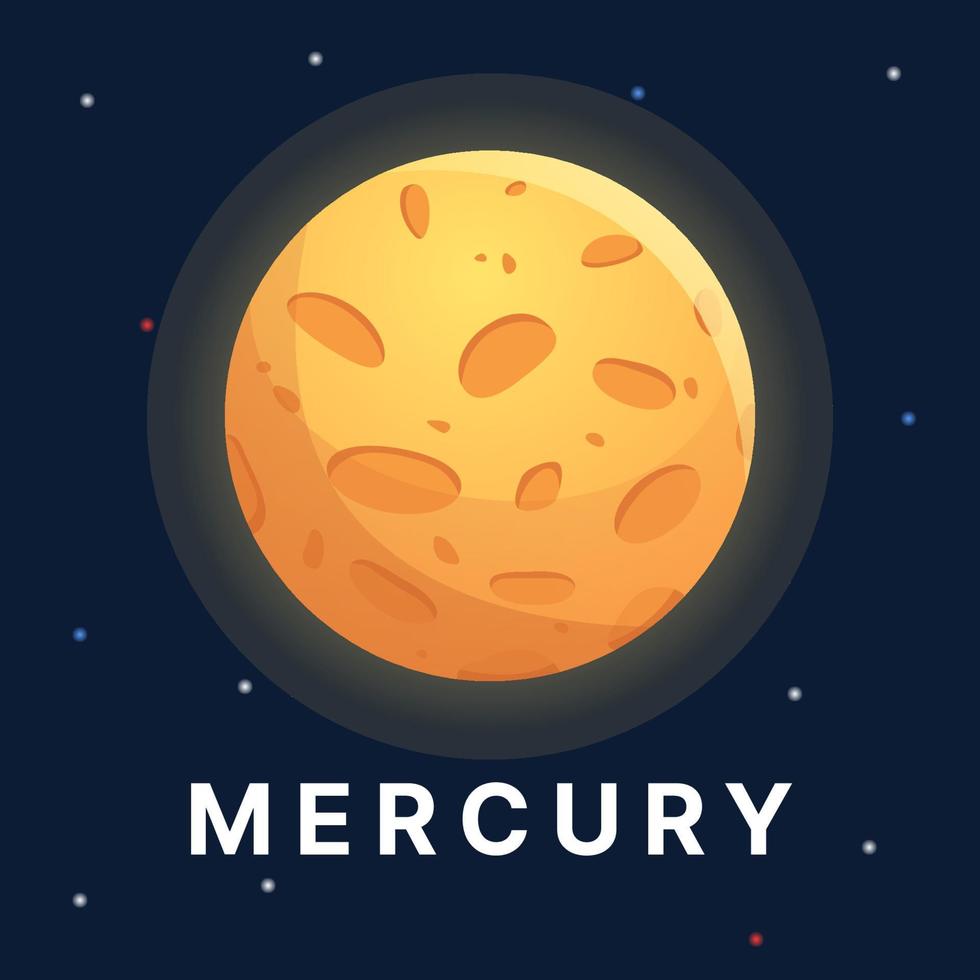 Mercury planet illustration. Astronomy planet vector. Solar system planet. vector