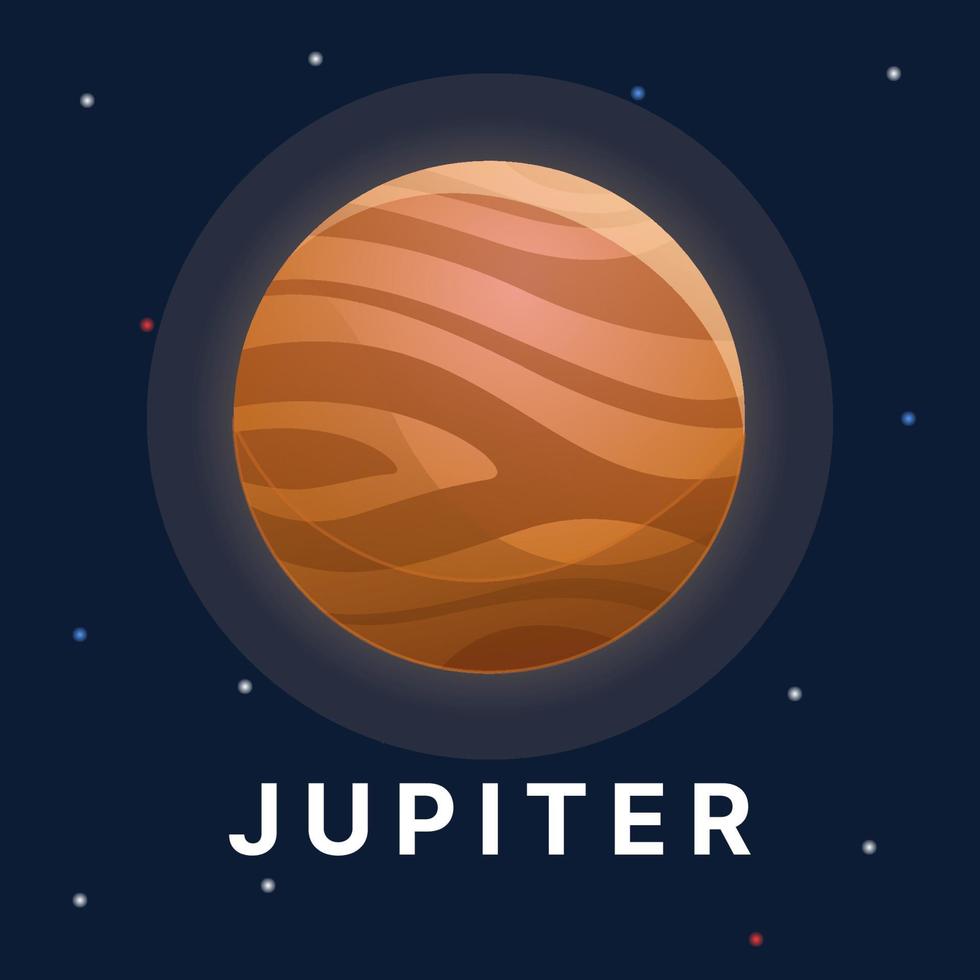 Jupiter planet illustration. Astronomy planet vector. Solar system planet. vector