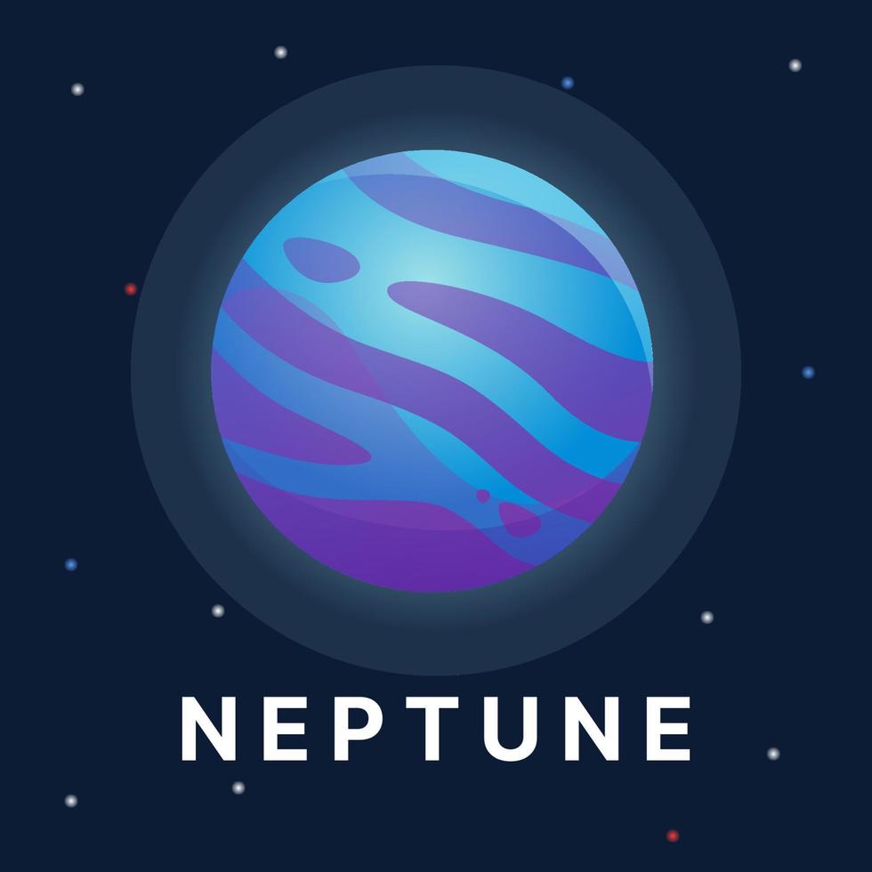 ilustración del planeta neptuno. vector de planeta de astronomía. planeta del sistema solar.