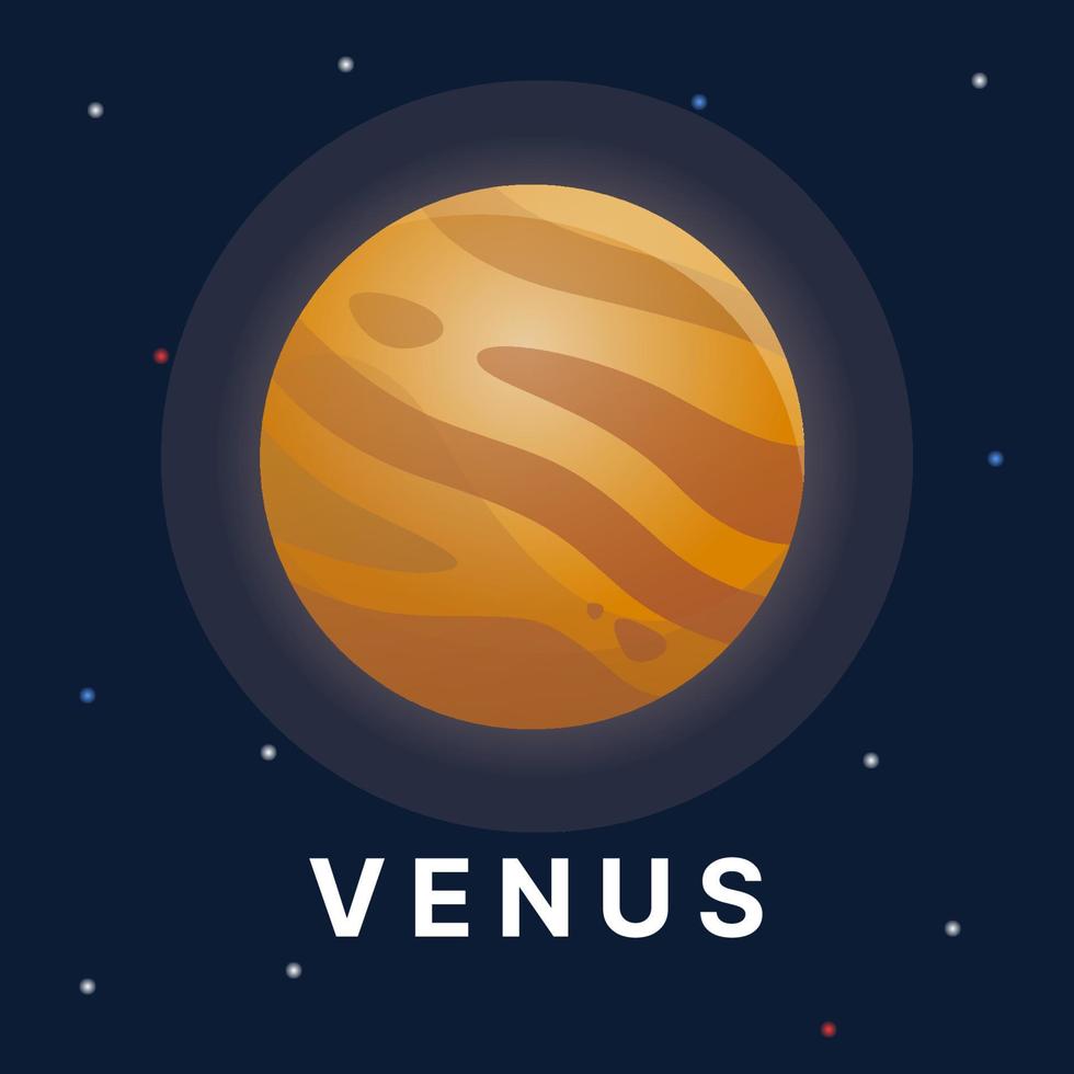 ilustración del planeta venus. vector de planeta de astronomía. planeta del sistema solar.