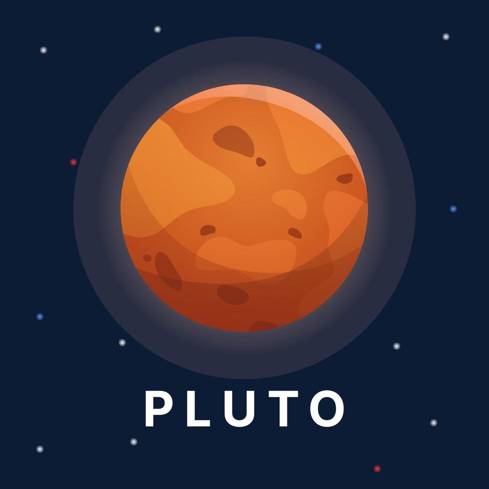 ilustración del planeta plutón. vector de planeta de astronomía. planeta del sistema solar.