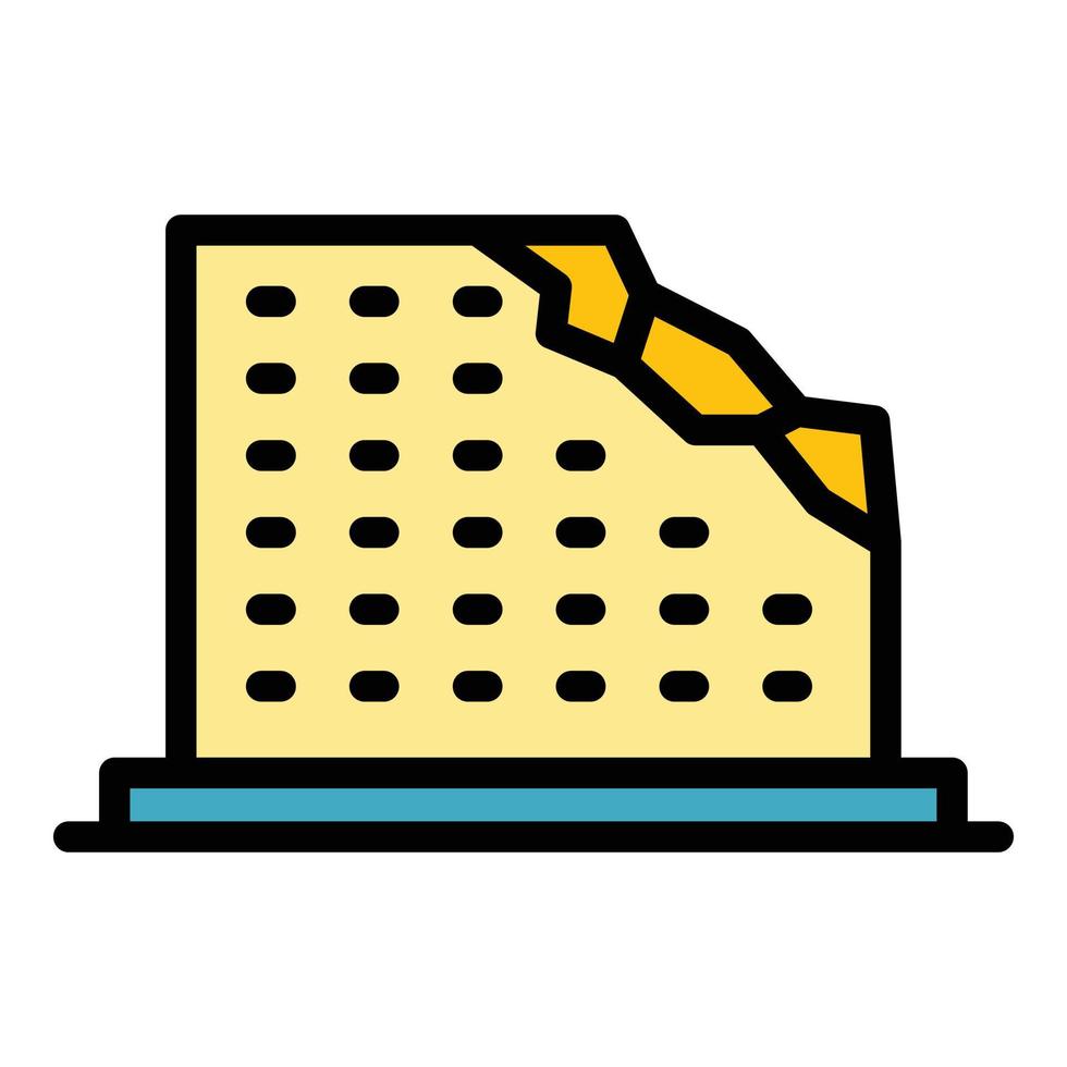 War destruction building icon color outline vector