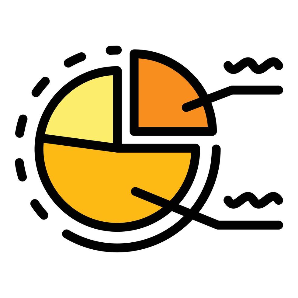 vector de contorno de color de icono de gráfico circular de vendedor