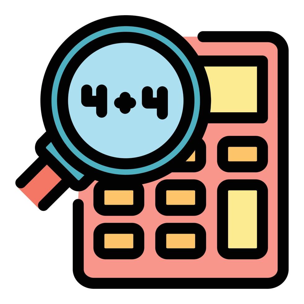 Calculator operation icon color outline vector