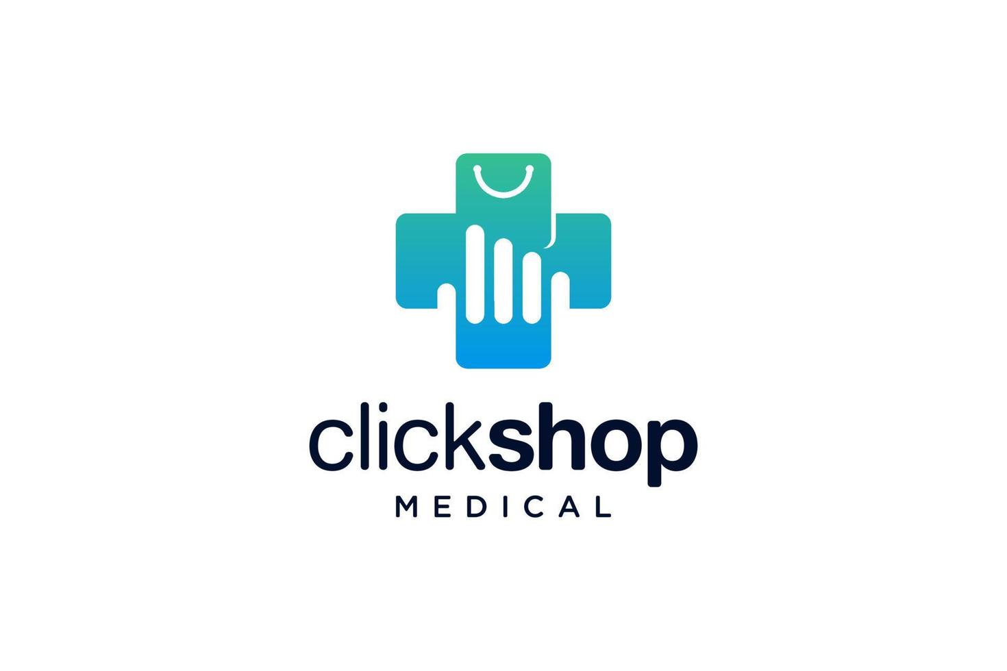 Blue medical shop click Logo vector