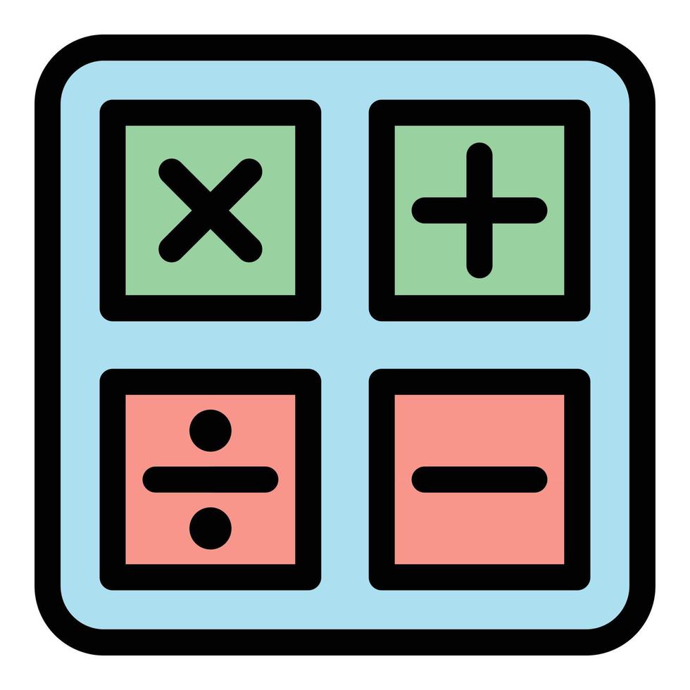 Student calculator icon color outline vector